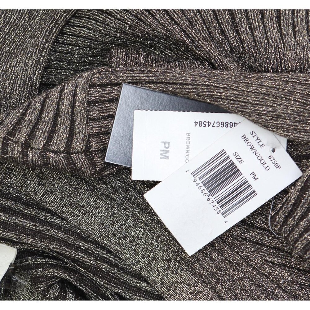 NWT Taylor Womens Petite Metallic Fit Flare Sweater Dress 6750P Brown / Gold PM - Picture 7 of 9